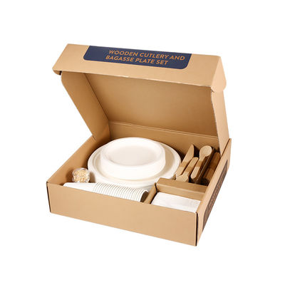 Eco Sustainable Compostable Disposable Plates Cutlery Disposable Take Out Food Containers