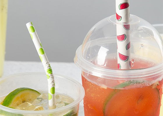 7.75in Party Durable Paper Drinking Straws Colorful Biodegradable Straws For Hot Drinks