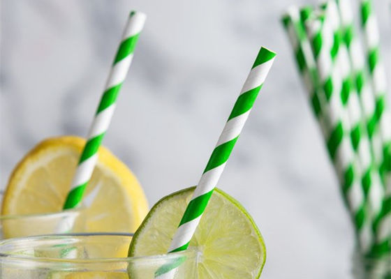 7.75in Party Durable Paper Drinking Straws Colorful Biodegradable Straws For Hot Drinks