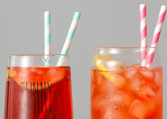 7.75in Party Durable Paper Drinking Straws Colorful Biodegradable Straws For Hot Drinks