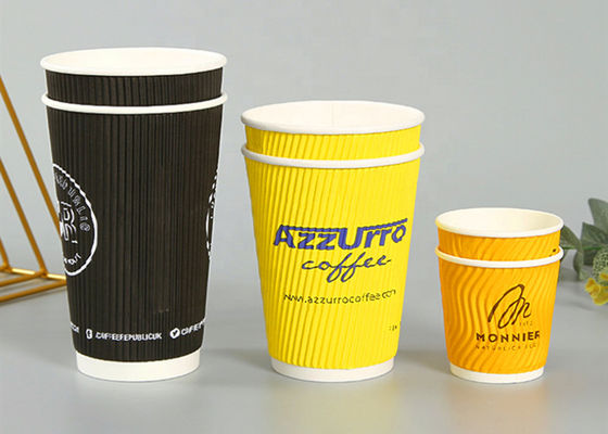 20oz 24oz Biodegradable Ripple Wall Disposable Paper Cups 8 Oz Paper Hot Drink Cups