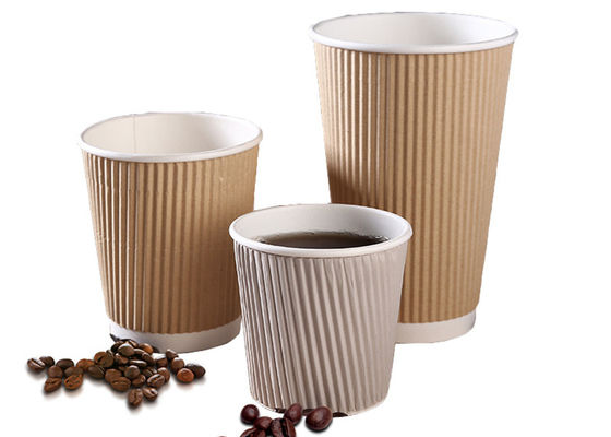 20oz 24oz Biodegradable Ripple Wall Disposable Paper Cups 8 Oz Paper Hot Drink Cups