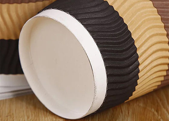 20oz 24oz Biodegradable Ripple Wall Disposable Paper Cups 8 Oz Paper Hot Drink Cups
