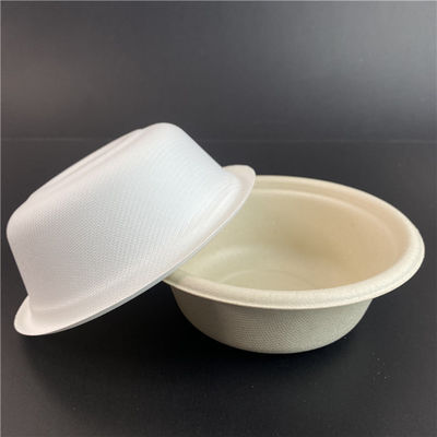 120 Degree Oil Resistant Biodegradable Sugarcane Bagasse Plates Takeaway Bowl With Lid