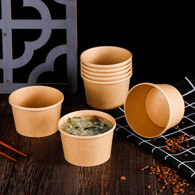 16OZ 26oz Kraft Take Away  Eco Friendly Disposable Food Containers Biodegradable Soup Cups