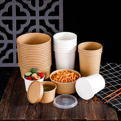 16OZ 26oz Kraft Take Away  Eco Friendly Disposable Food Containers Biodegradable Soup Cups