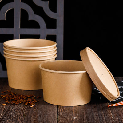 16OZ 26oz Kraft Take Away  Eco Friendly Disposable Food Containers Biodegradable Soup Cups