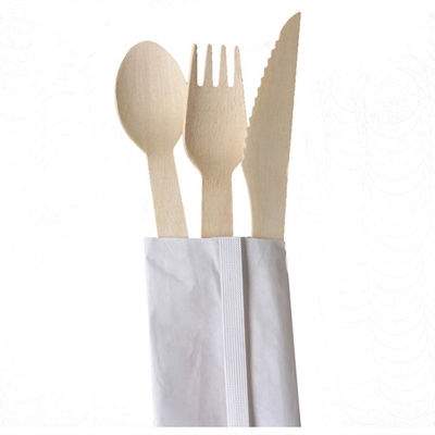 140mm Biodegradable Birch Disposable Wooden Cutlery 150mm Wooden Fork Knife And Spoon