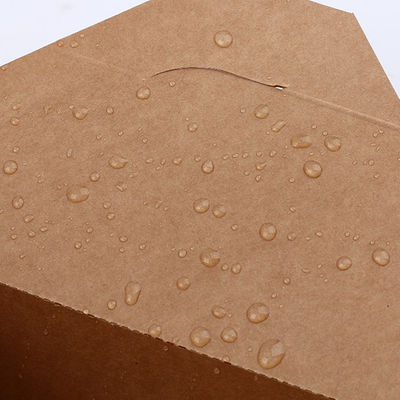 Custom Logo Printing 337g 18g PE Kraft Paper Lunch Box Take Away Boxes For Food