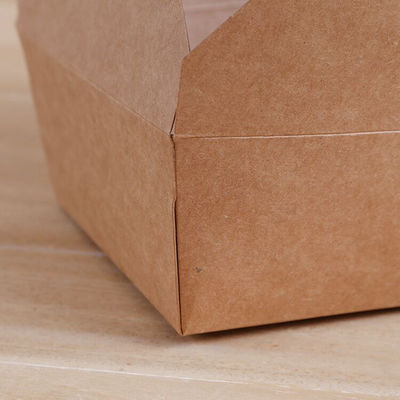 FDA 2000ml Biodegradable Disposable Tableware 337gsm Lunch Box Paper Food Container