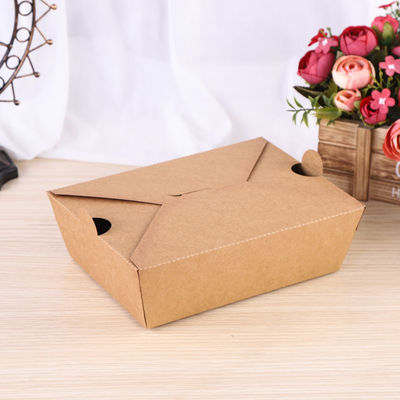 Biodegradable Food Packaging Boxes Takeway Bento Lunch Box Kraft Paper