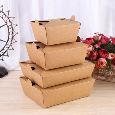 Biodegradable Food Packaging Boxes Takeway Bento Lunch Box Kraft Paper