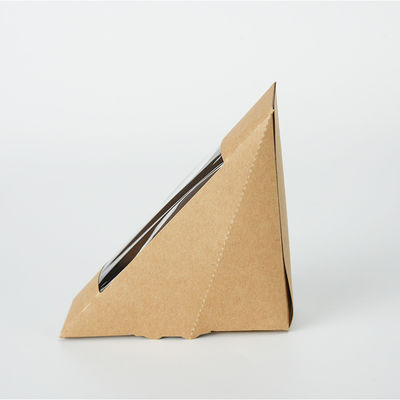 Brown Kraft Food Paper Cardboard Takeaway Lunch Packaging Sandwich Box With Window