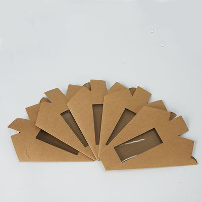 Brown Kraft Food Paper Cardboard Takeaway Lunch Packaging Sandwich Box With Window