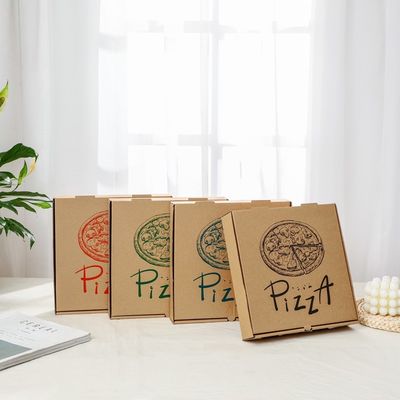 9 10 12inch Biodegradable Disposable Tableware Custom Printed Cardboard Pizza Box