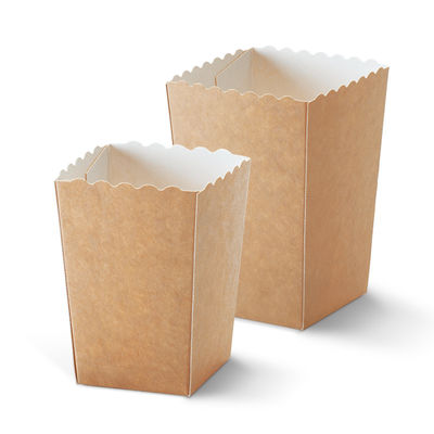 CMYK Nuggets Biodegradable Disposable Tableware Open Top Popcorn Packaging Box
