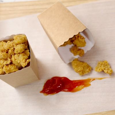CMYK Nuggets Biodegradable Disposable Tableware Open Top Popcorn Packaging Box