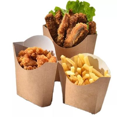 220gsm Disposable Pantone Pe Coated Kraft Paper French Fries Potato Chips Box Packaging