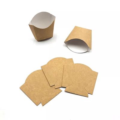220gsm Disposable Pantone Pe Coated Kraft Paper French Fries Potato Chips Box Packaging