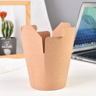 250ml Foldable Round Biodegradable Disposable Tableware 8oz 12oz Paper Noodle Box