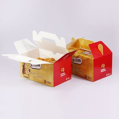 7CM 300gsm  Fast Food Packaging Roast Chicken Box Take Out Paper Boxes