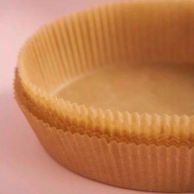 Oil Proof Silicone Coated Air Fryer Parchment Paper 20cm Round Disposable Baking
