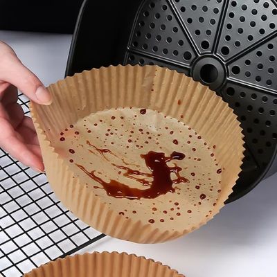 Oil Proof Silicone Coated Air Fryer Parchment Paper 20cm Round Disposable Baking
