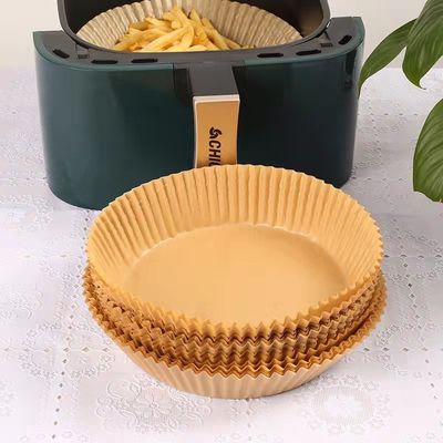 Oil Proof Silicone Coated Air Fryer Parchment Paper 20cm Round Disposable Baking