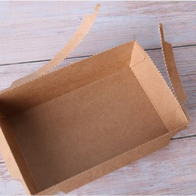 500ml 600ml Kraft Paper Tray Sushi Food Box 300gsm Disposable Food Containers With Lids