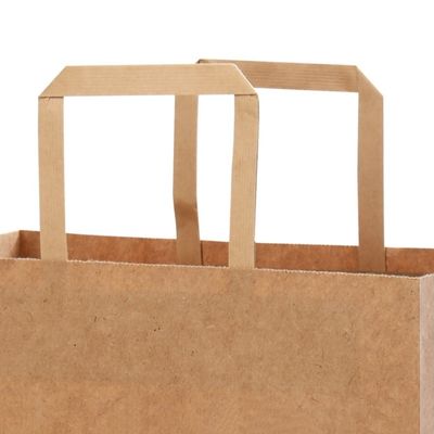 250gsm 300gsm Biodegradable Disposable Tableware Brown Paper Bags With Handles