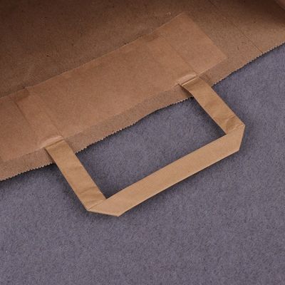 250gsm 300gsm Biodegradable Disposable Tableware Brown Paper Bags With Handles