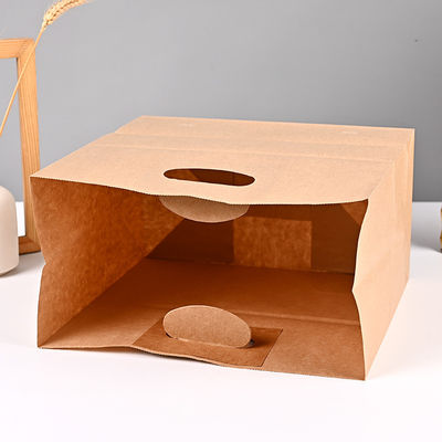 Recycled 4LBS Die Cut Food Packaging Paper Bag Handle Gift Shopping Bag 150GSM