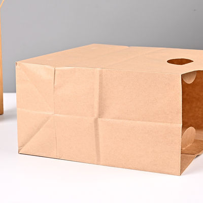 Recycled 4LBS Die Cut Food Packaging Paper Bag Handle Gift Shopping Bag 150GSM