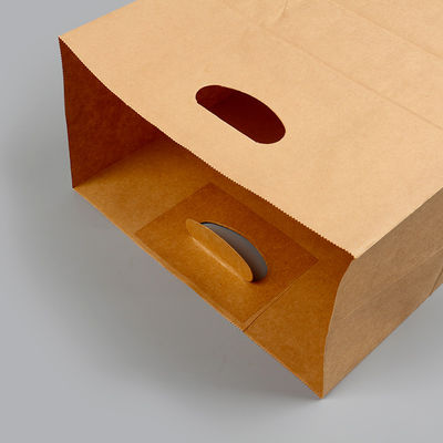 Recycled 4LBS Die Cut Food Packaging Paper Bag Handle Gift Shopping Bag 150GSM