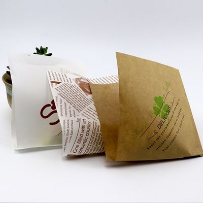 13x13cm Grease Proof Double Open Bag 45gsm Paper Sandwich Bags Burger Wrap Pocket