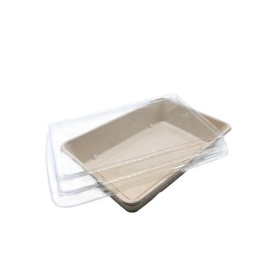 11g Dinnerware Fast Food Biodegradable Bagasse Tableware Sushi Tray With Pet Lid