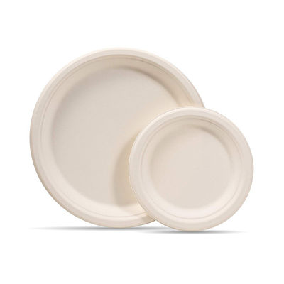Renewable 8in 10in Biodegradable Bagasse Tableware Plate Pfas Free Take Out Containers