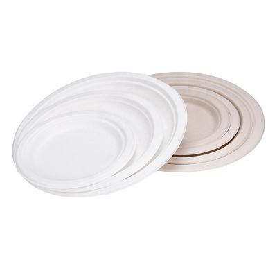 Renewable 8in 10in Biodegradable Bagasse Tableware Plate Pfas Free Take Out Containers
