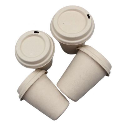 Milk Pfas Free Biodegradable Bagasse Tableware 8oz Disposable Takeaway Coffee Cups