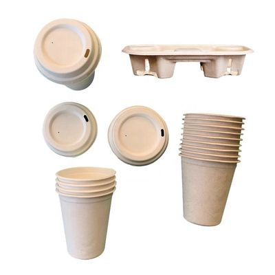 Milk Pfas Free Biodegradable Bagasse Tableware 8oz Disposable Takeaway Coffee Cups