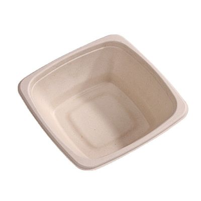 16 24 32oz Biodegradable Sugarcane Bagasse Bowl Fruit Salad Containers Box With Cover