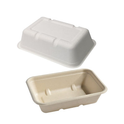 450ml 550ml Natural Eco Biodegradable Bagasse Tableware Salad Fast Food To Go Containers