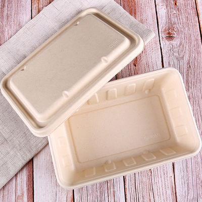 450ml 550ml Natural Eco Biodegradable Bagasse Tableware Salad Fast Food To Go Containers