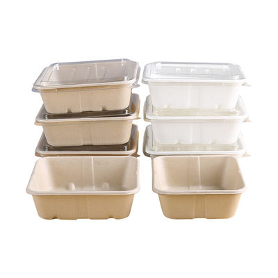 450ml 550ml Natural Eco Biodegradable Bagasse Tableware Salad Fast Food To Go Containers