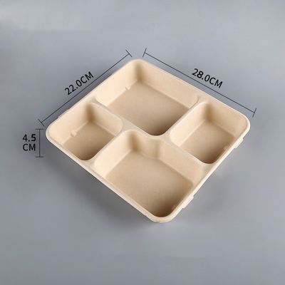 Disposable Rectangular Biodegradable Sugarcane Bagasse Trays Take Away Trays With Lids