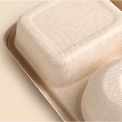 Disposable Rectangular Biodegradable Sugarcane Bagasse Trays Take Away Trays With Lids
