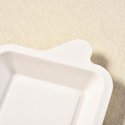 7g Mini Sugarcane Biodegradable Bagasse Tableware Paper Pulp Dessert Food Tray For Party