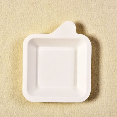 7g Mini Sugarcane Biodegradable Bagasse Tableware Paper Pulp Dessert Food Tray For Party