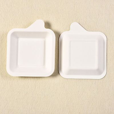 7g Mini Sugarcane Biodegradable Bagasse Tableware Paper Pulp Dessert Food Tray For Party