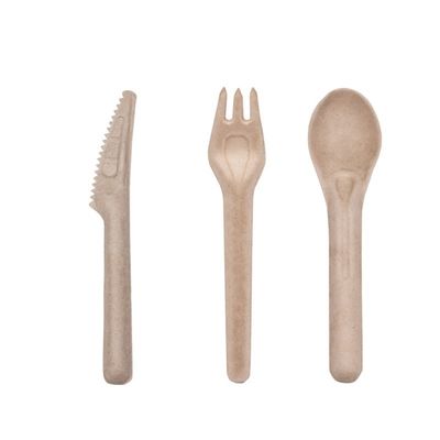 Biodegradable Bagasse Eco Friendly Disposable Cutlery 141.7mm Compostable Forks And Spoons
